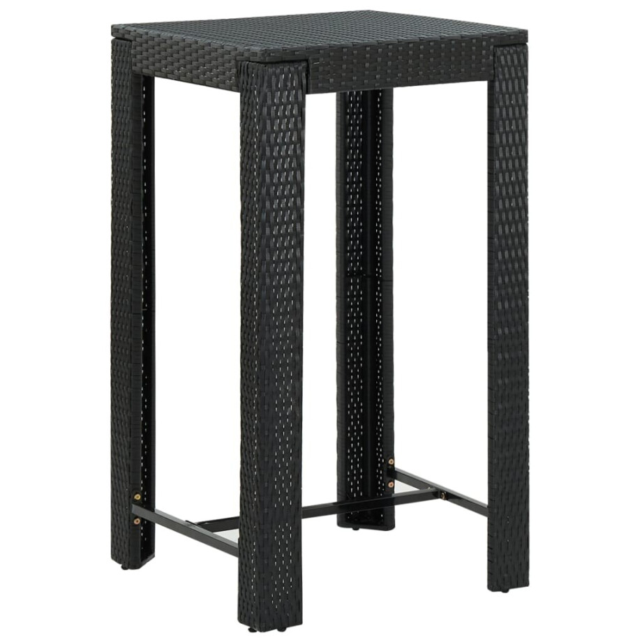 vidaXL Tuinbartafel 60,5x60,5x110,5 cm poly rattan zwart vidaXL Tuinbartafel 60,5x60,5x110,5 cm poly rattan zwart afbeelding 1