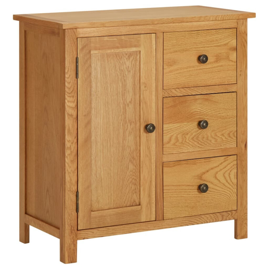 vidaXL Kast 70x35x75 cm massief eikenhout afbeelding 1