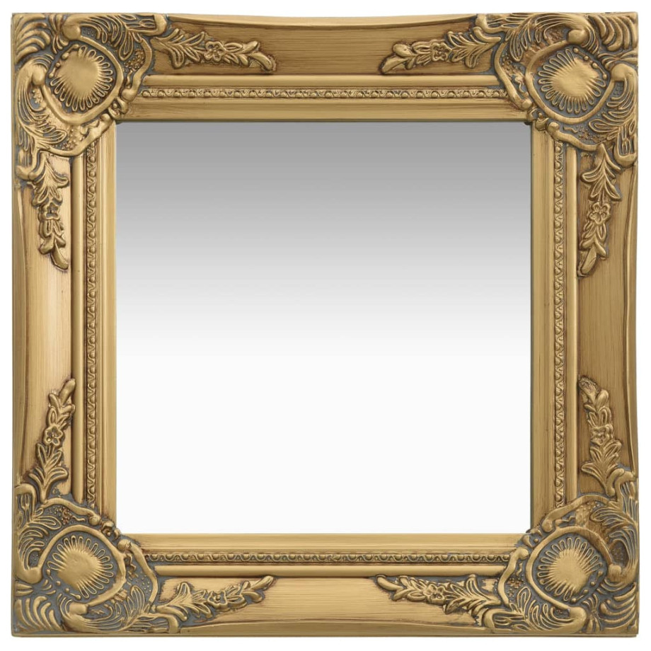 vidaXL Wandspiegel barok stijl 40x40 cm goudkleurig afbeelding 1