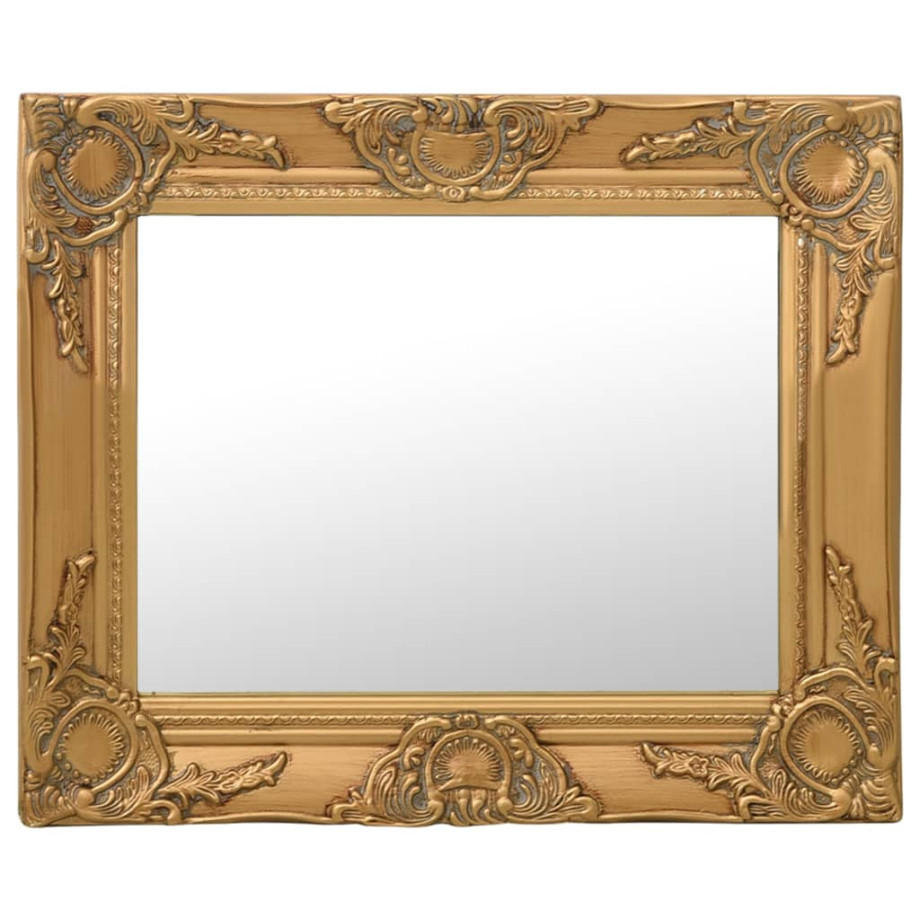 vidaXL Wandspiegel barok stijl 50x40 cm goudkleurig afbeelding 1