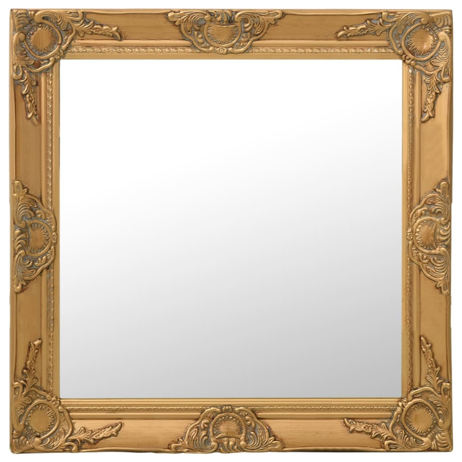 vidaXL Wandspiegel barok stijl 60x60 cm goudkleurig afbeelding 1