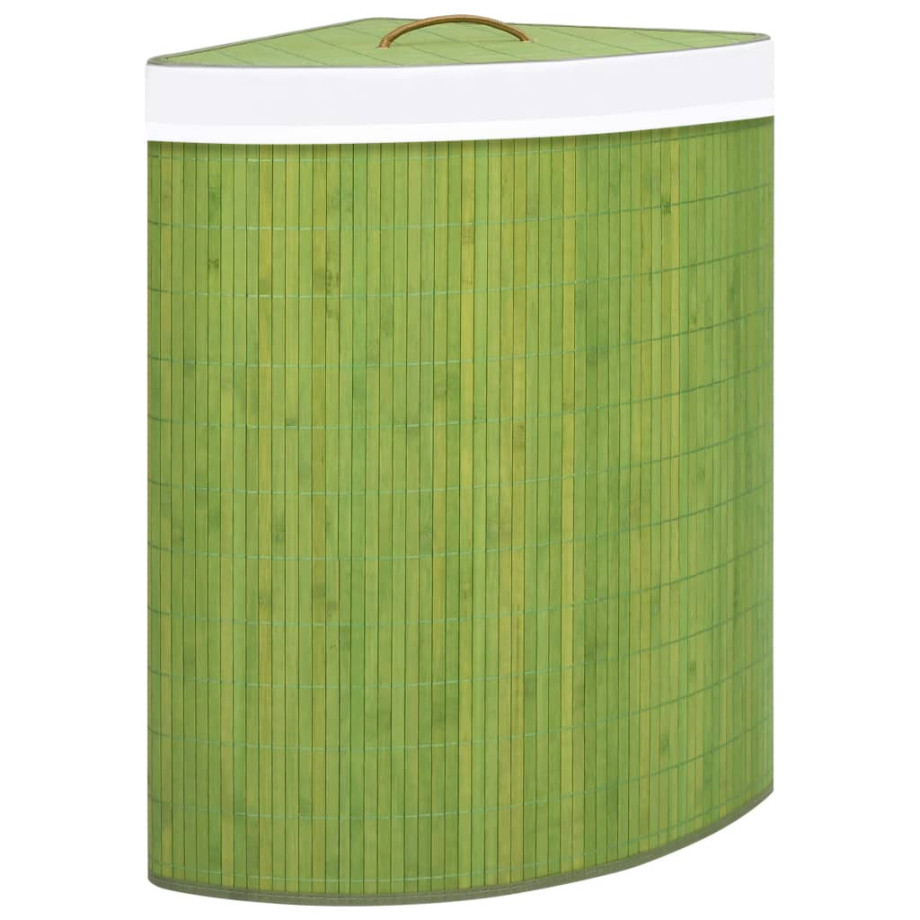 vidaXL Hoekwasmand 60 L bamboe groen afbeelding 1