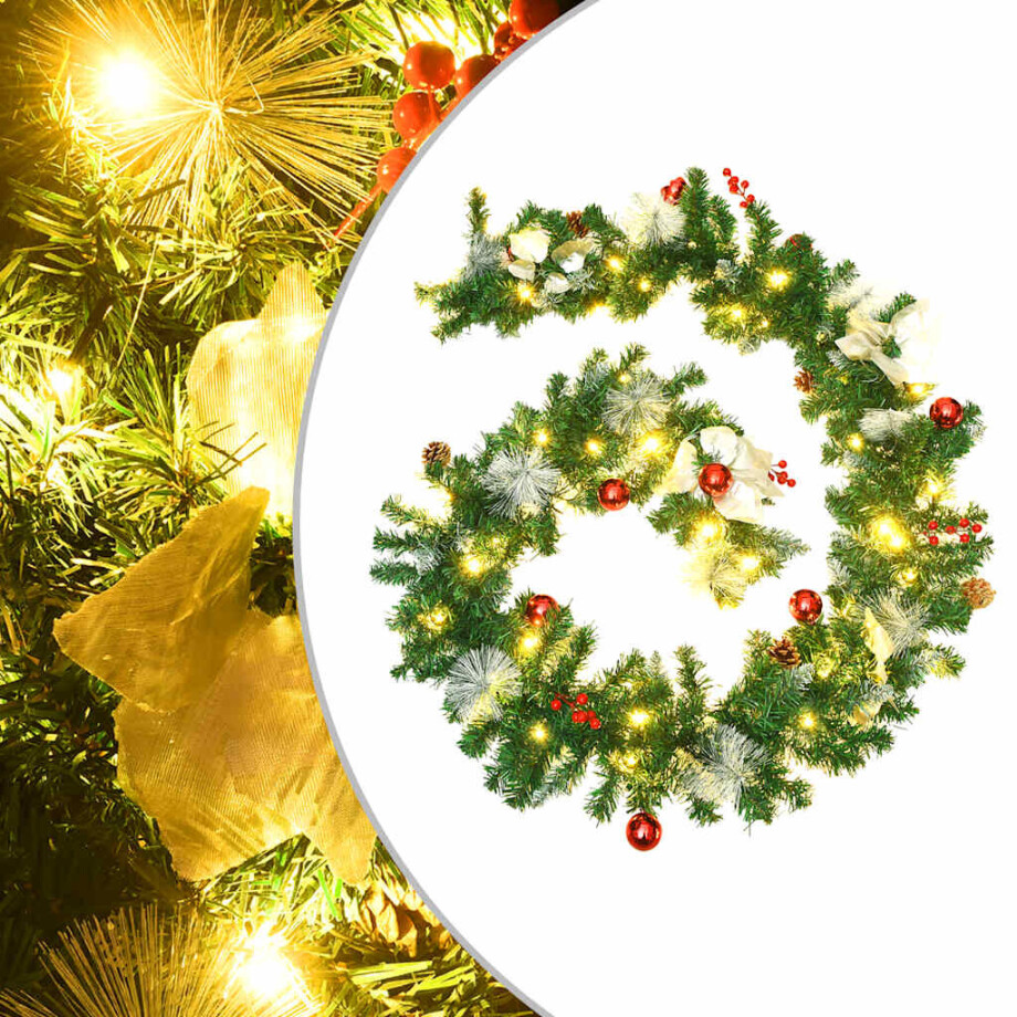 vidaXL Kerstslinger met LED-lampjes 2,7 m PVC groen afbeelding 1