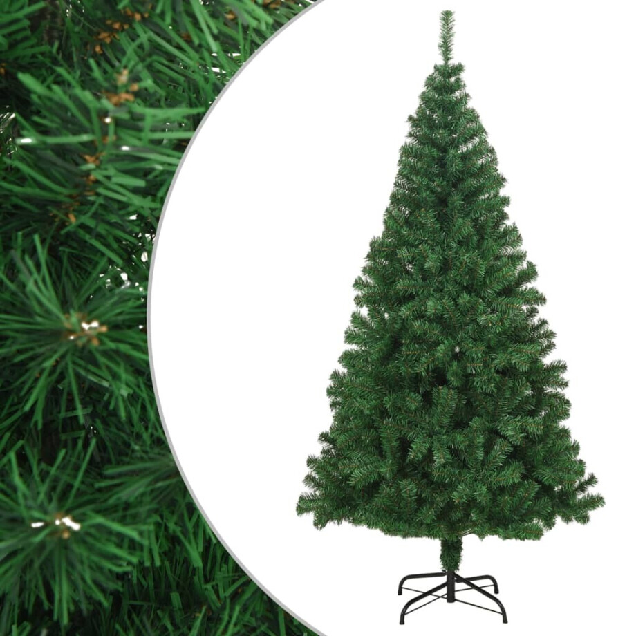 vidaXL Kunstkerstboom met dikke takken 210 cm PVC groen afbeelding 1