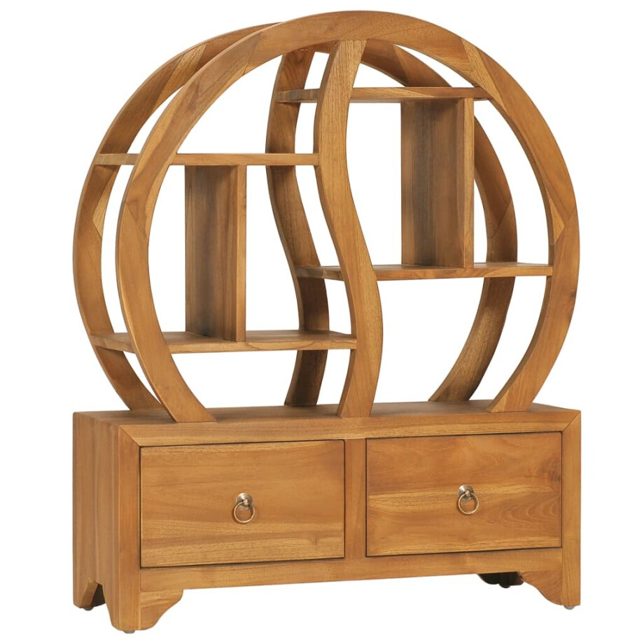 vidaXL Kast met yin yang schap 68x26x83 cm massief teakhout vidaXL Kast met yin yang schap 68x26x83 cm massief teakhout afbeelding 1