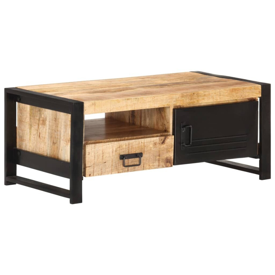 vidaXL Salontafel 100x50x40 cm ruw mangohout afbeelding 1