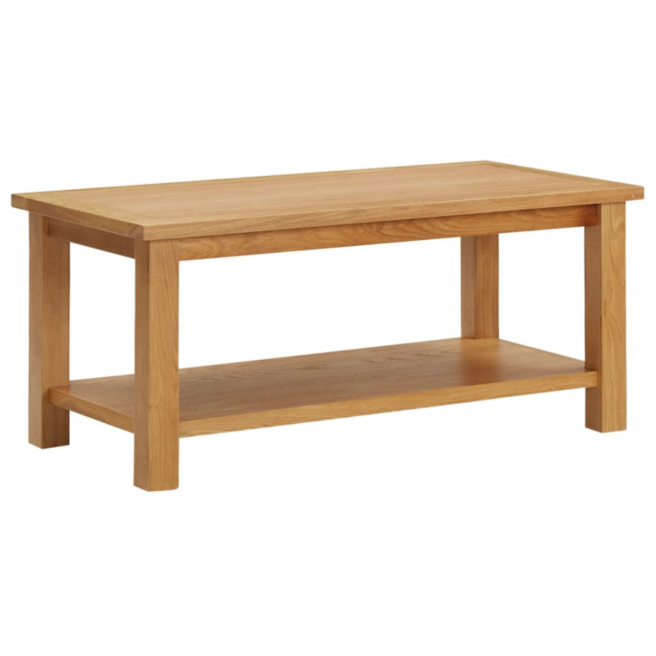 vidaXL Salontafel 90x45x40 cm massief eikenhout afbeelding 1