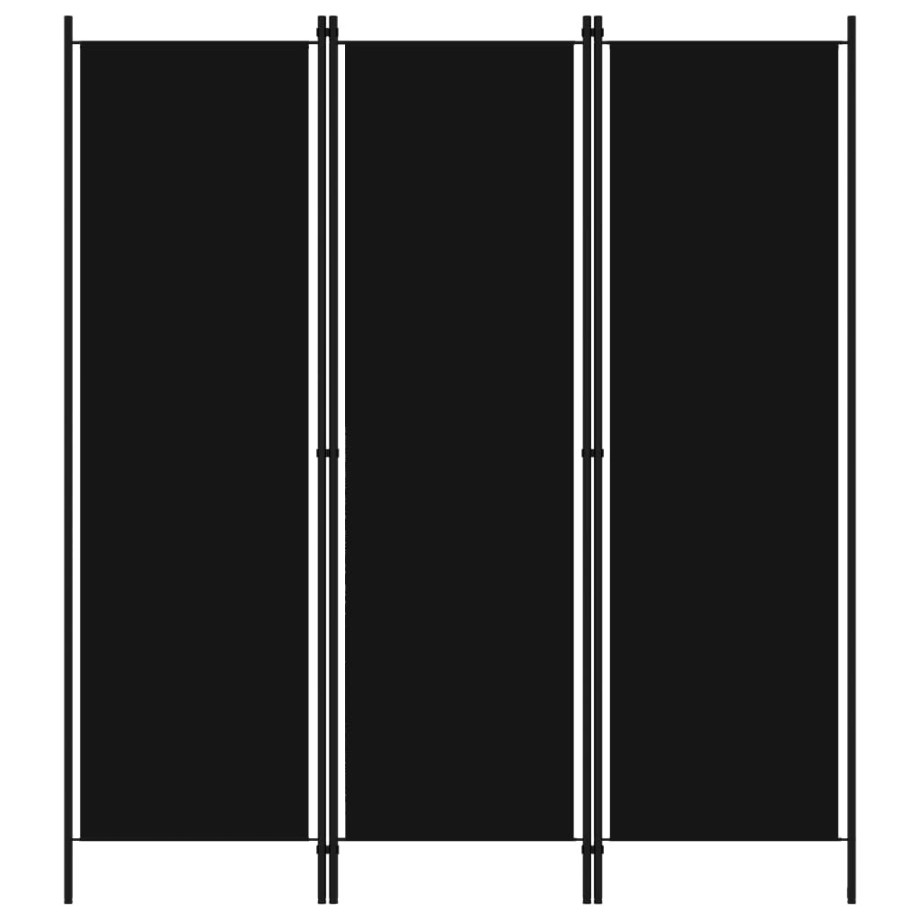 vidaXL Kamerscherm met 3 panelen 150x180 cm zwart afbeelding 1