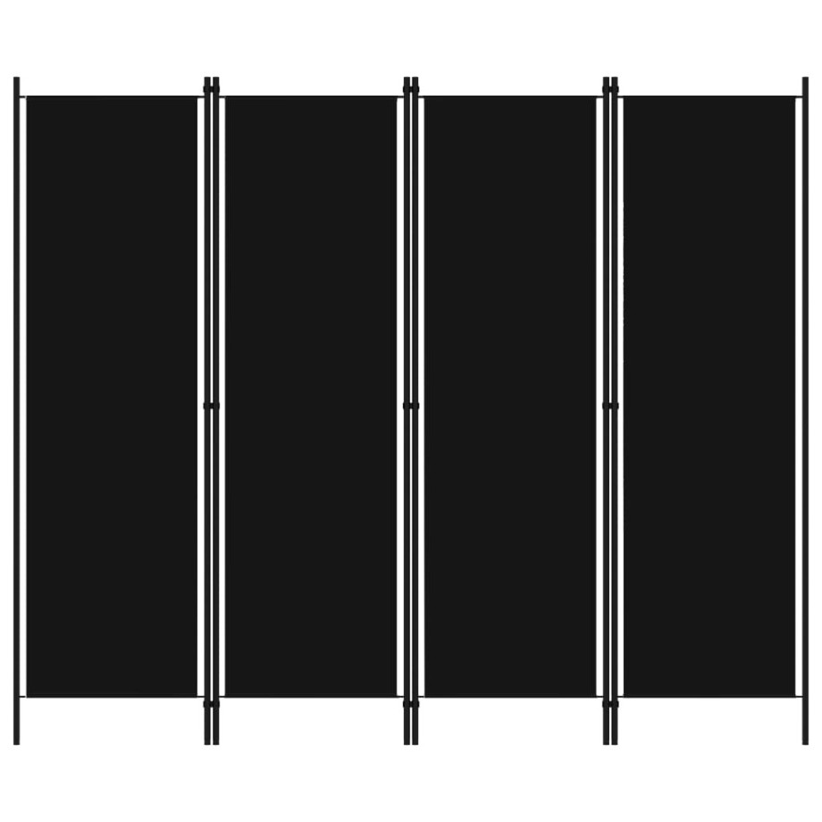 vidaXL Kamerscherm met 4 panelen 200x180 cm zwart afbeelding 1
