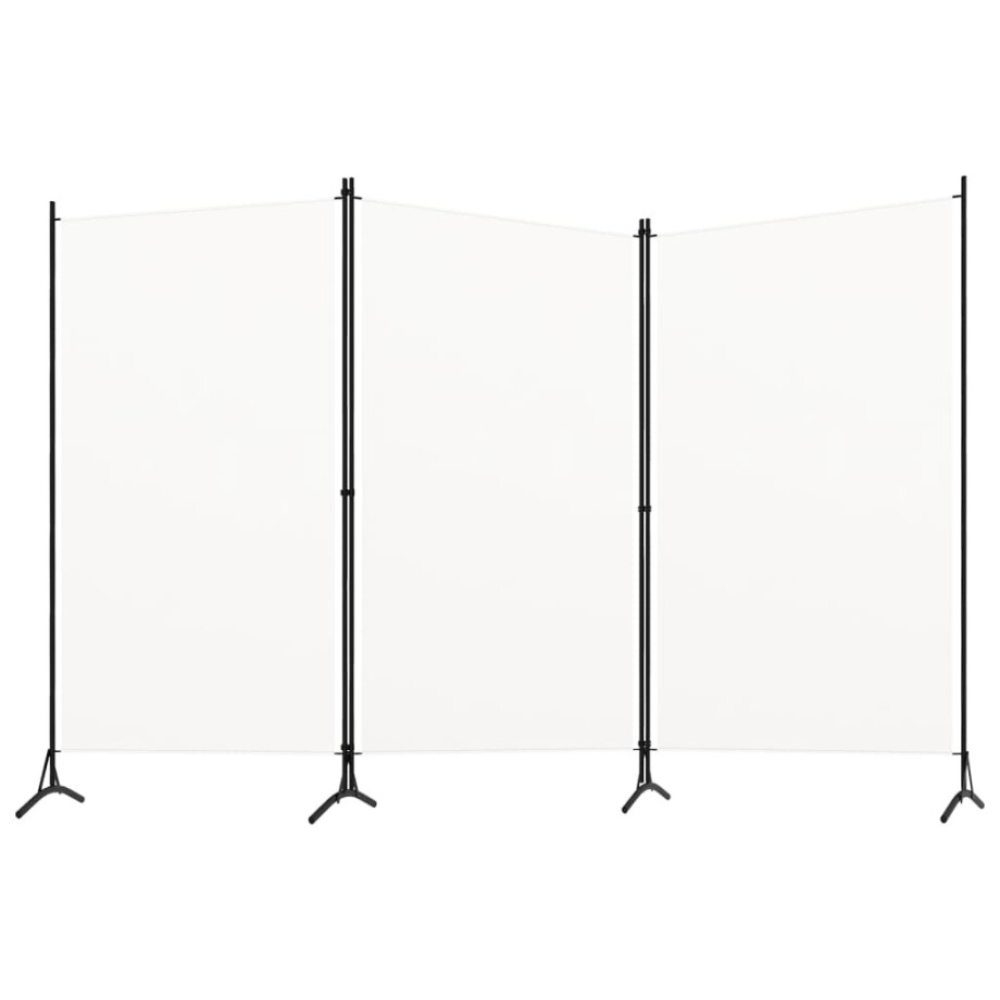 vidaXL Kamerscherm met 3 panelen 260x180 cm stof wit vidaXL Kamerscherm met 3 panelen 260x180 cm stof wit afbeelding 1