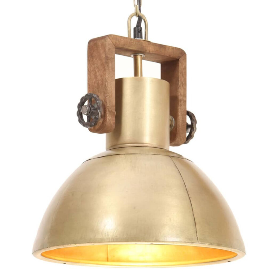 vidaXL Hanglamp industrieel rond 25 W E27 30 cm messingkleurig vidaXL Hanglamp industrieel rond 25 W E27 30 cm messingkleurig afbeelding 1