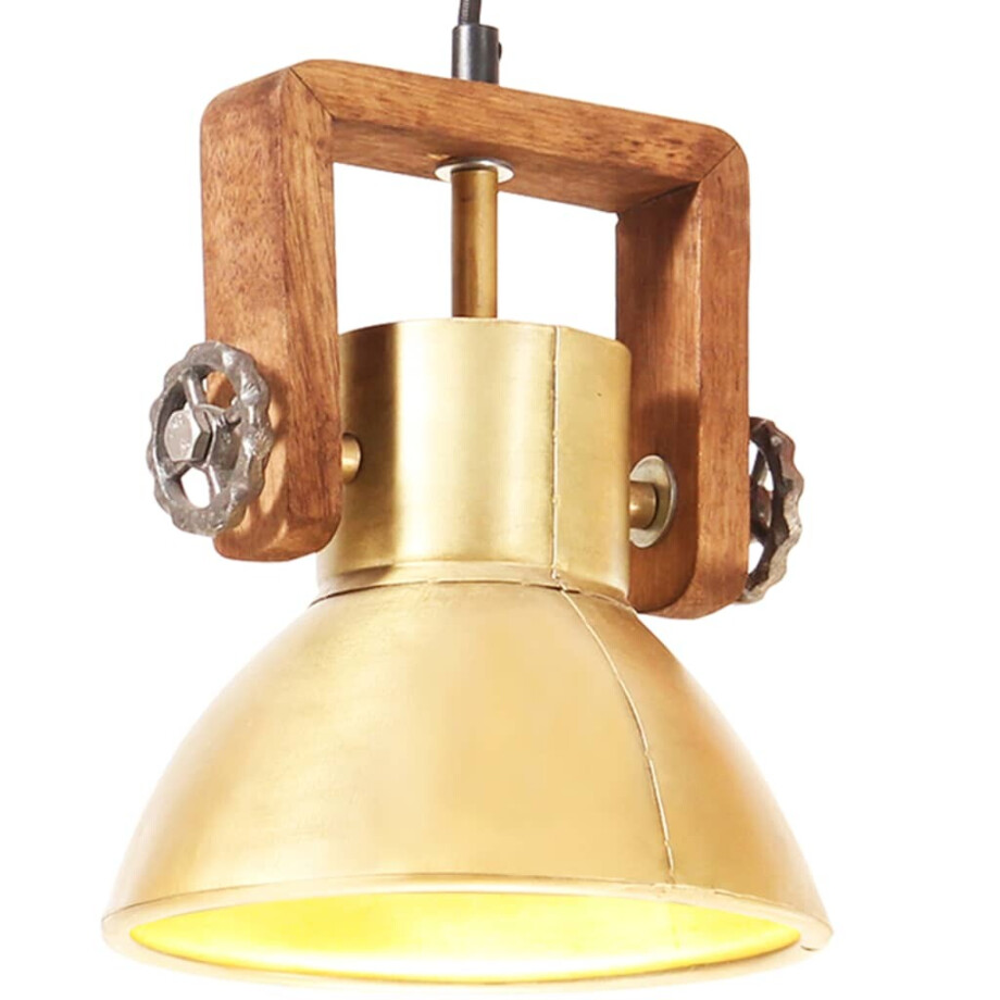 vidaXL Hanglamp industrieel rond 25 W E27 19 cm messingkleurig vidaXL Hanglamp industrieel rond 25 W E27 19 cm messingkleurig afbeelding 1