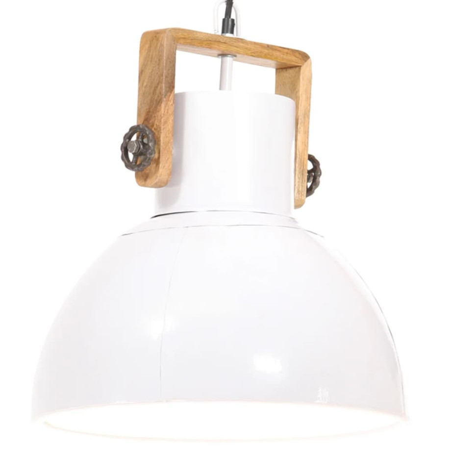 vidaXL Hanglamp industrieel rond 25 W E27 40 cm wit afbeelding 1