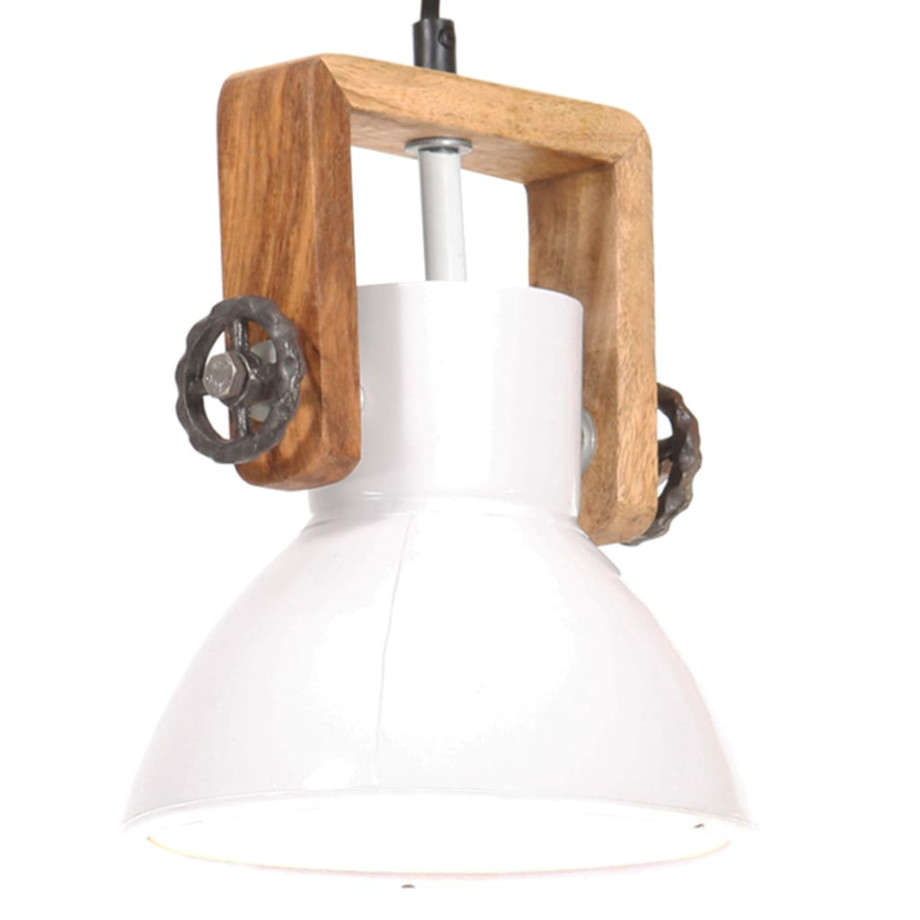 vidaXL Hanglamp industrieel rond 25 W E27 19 cm wit afbeelding 1