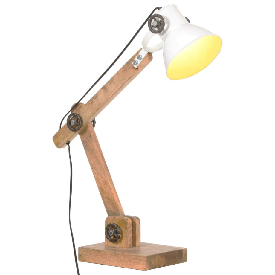 vidaXL Bureaulamp industrieel rond E27 58x18x90 cm wit afbeelding 1