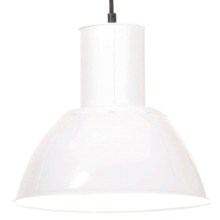 vidaXL Hanglamp rond 25 W E27 28,5 cm wit afbeelding 1
