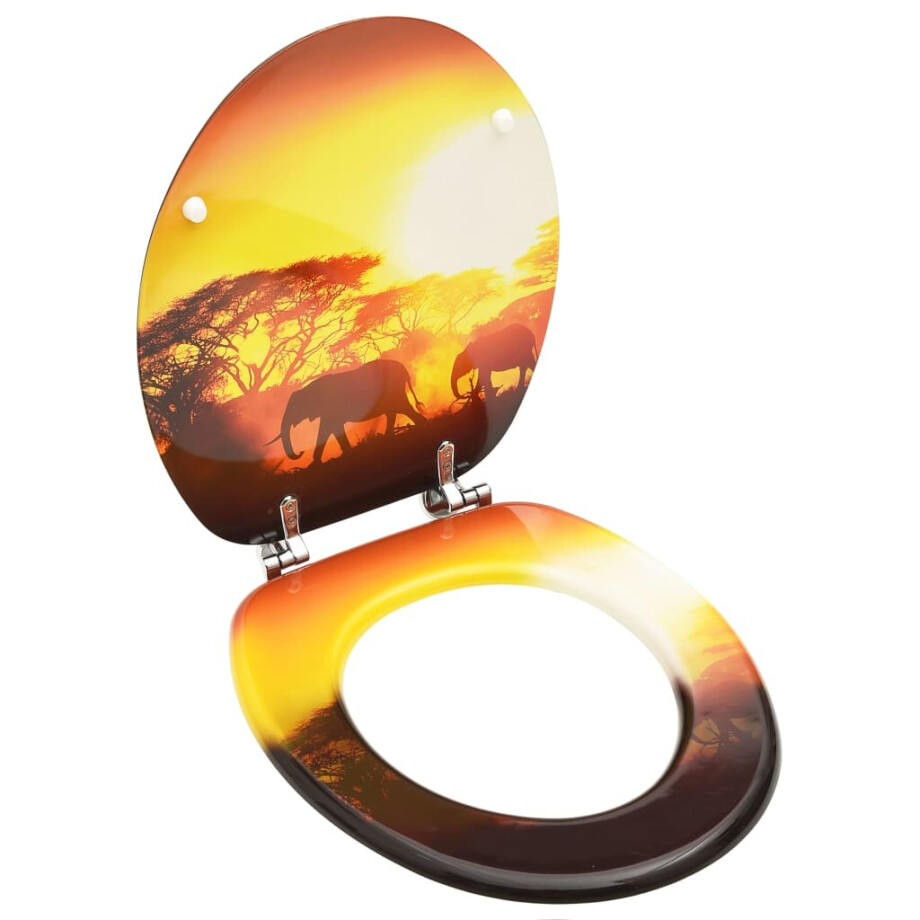 vidaXL Toiletbril met deksel savanne MDF vidaXL Toiletbril met deksel savanne MDF afbeelding 1