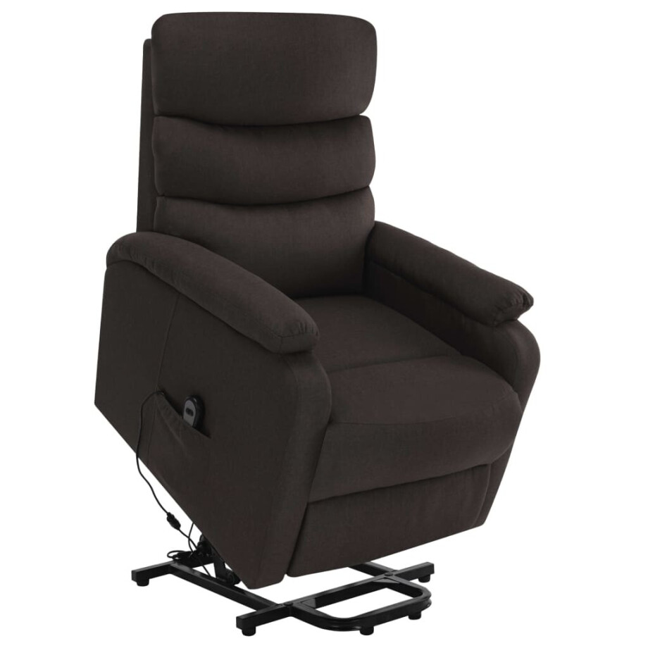 vidaXL Sta-op-massagestoel stof donkerbruin vidaXL Sta-op-massagestoel stof donkerbruin afbeelding 1