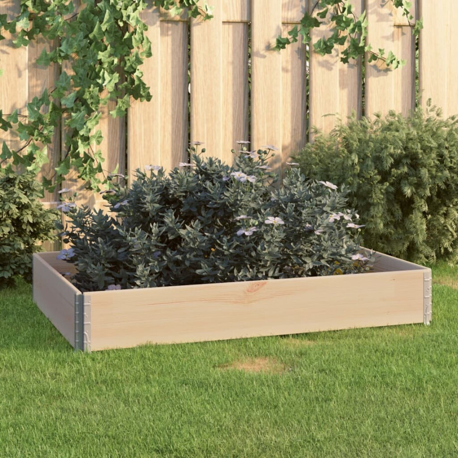 vidaXL Plantenbak verhoogd 80x120 cm massief grenenhout afbeelding 1