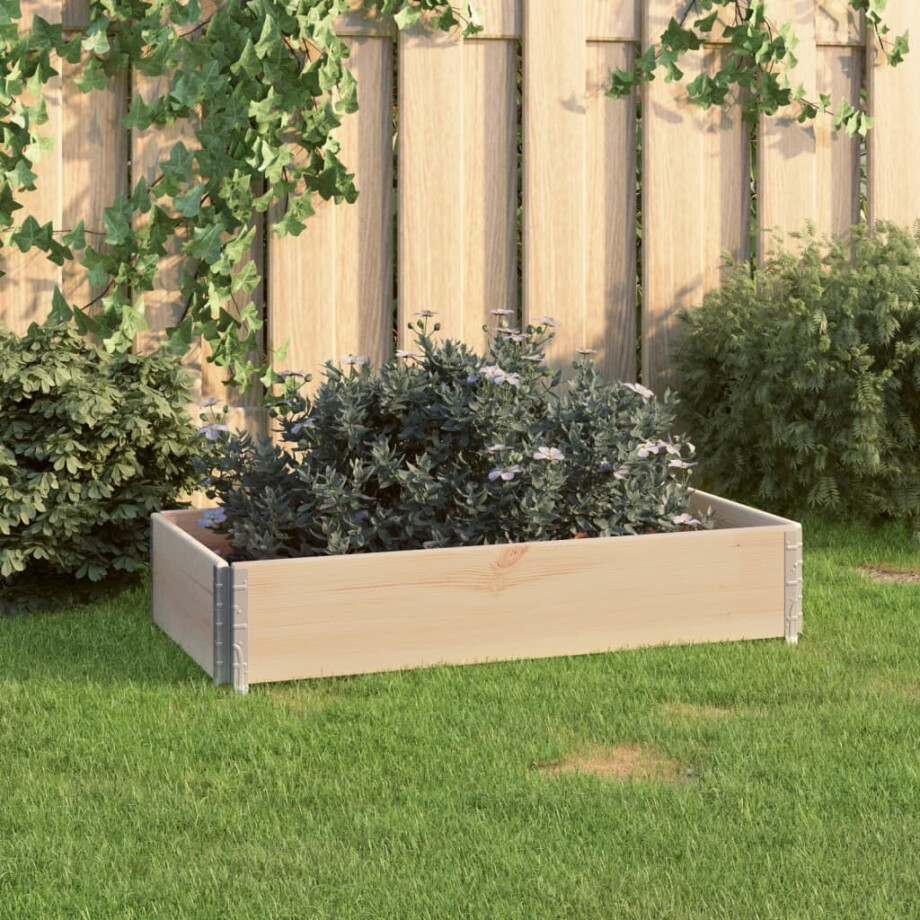 vidaXL Plantenbak verhoogd 50x100 cm massief grenenhout afbeelding 1