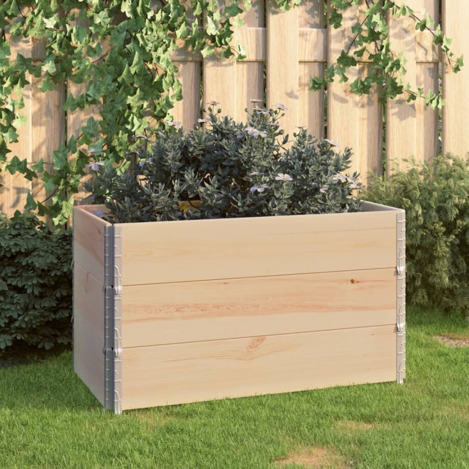 vidaXL 3 st Plantenbakken verhoogd 50x100 cm massief grenenhout vidaXL 3 st Plantenbakken verhoogd 50x100 cm massief grenenhout afbeelding 1