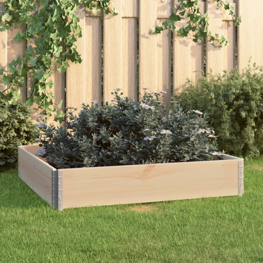 vidaXL Plantenbak verhoogd 100x100 cm massief grenenhout afbeelding 1
