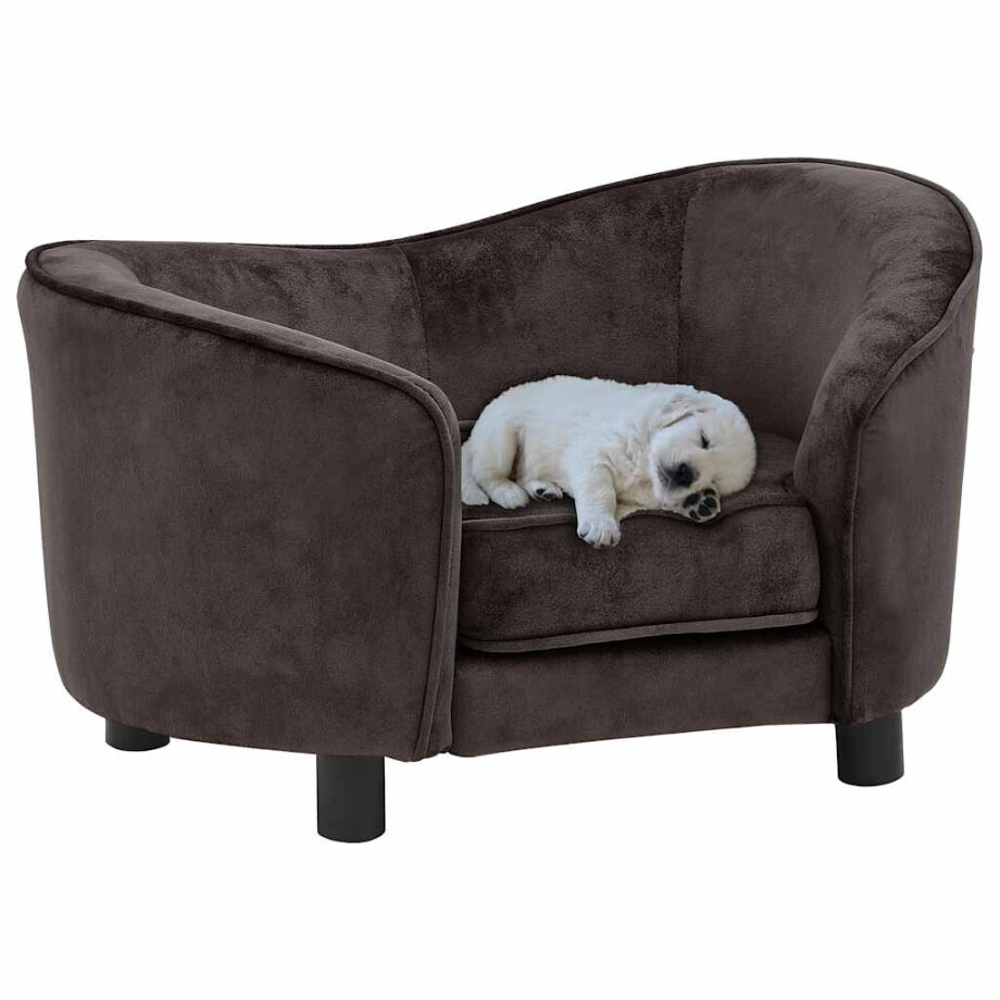 vidaXL Hondenbank 69x49x40 cm pluche bruin vidaXL Hondenbank 69x49x40 cm pluche bruin afbeelding 1