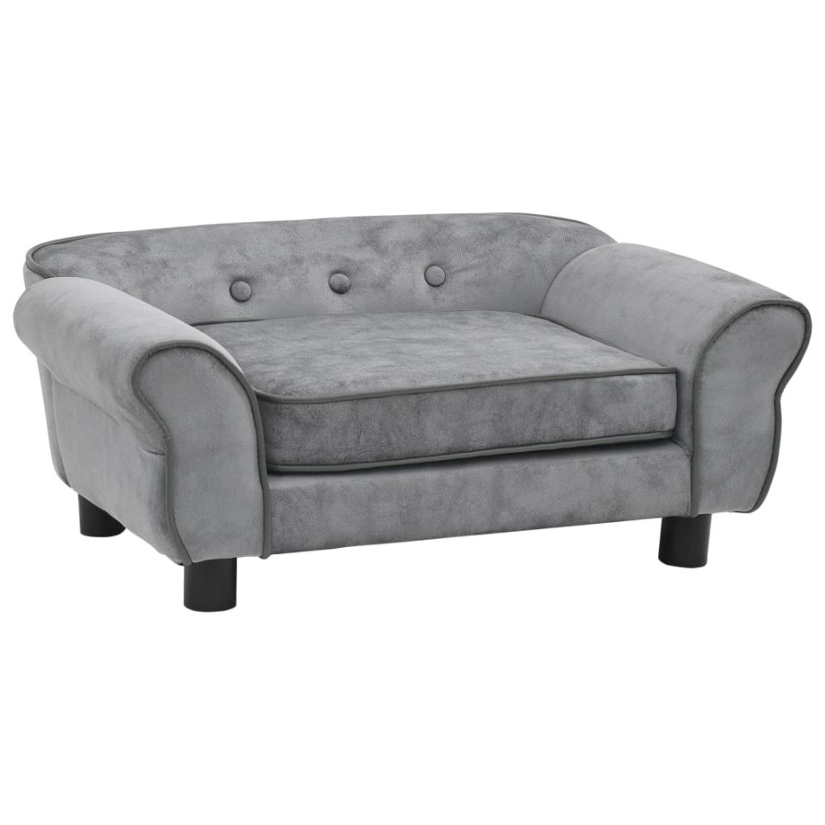vidaXL Hondenbank 72x45x30 cm pluche grijs afbeelding 1