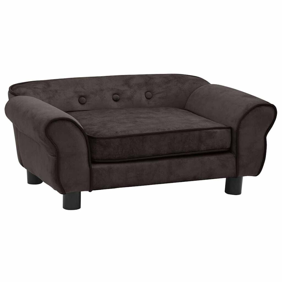 vidaXL Hondenbank 72x45x30 cm pluche bruin afbeelding 1