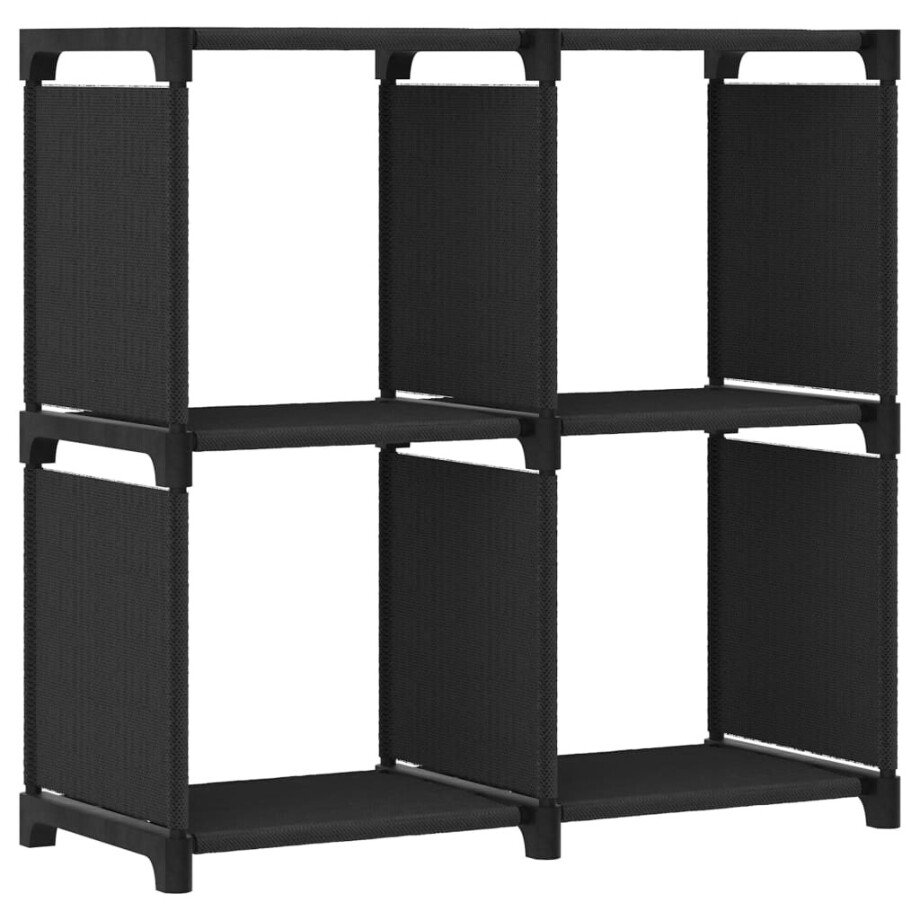 vidaXL Kast met 4 vakken 69x30x72,5 cm stof zwart vidaXL Kast met 4 vakken 69x30x72,5 cm stof zwart afbeelding 1