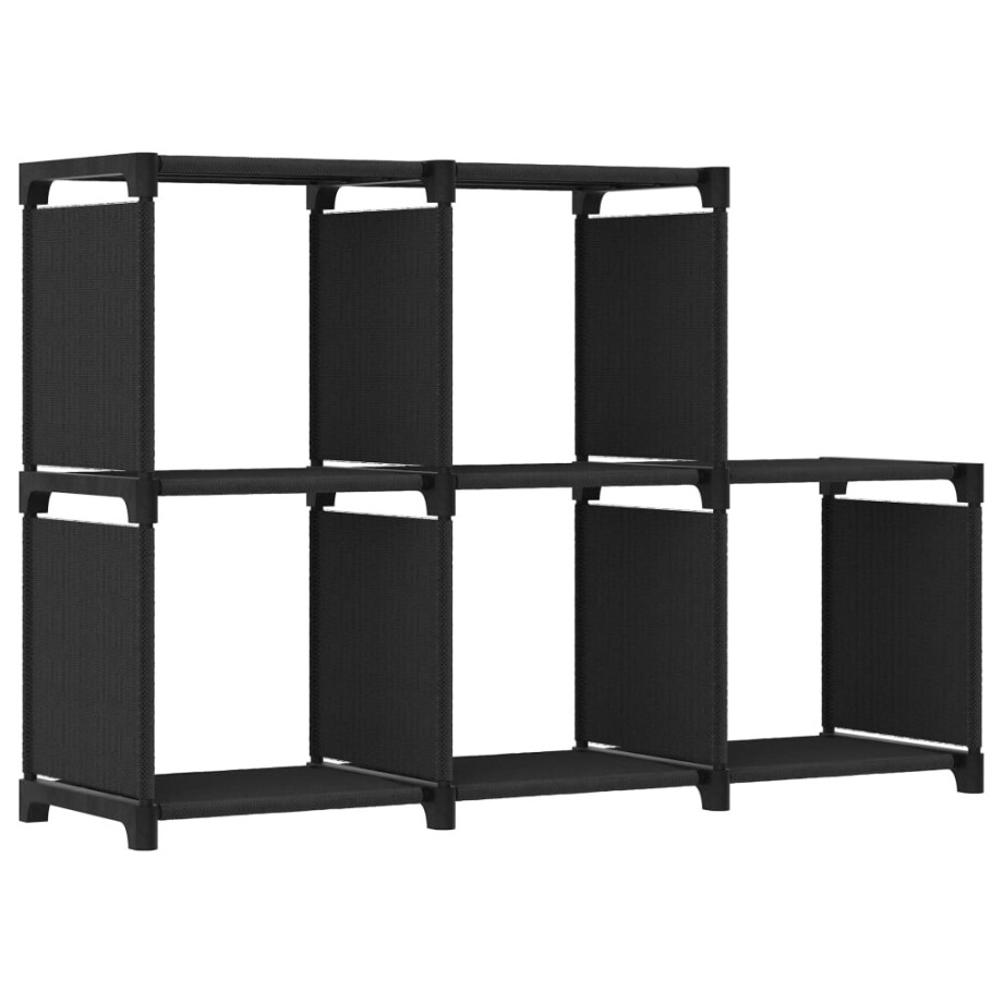 vidaXL Kast met 5 vakken 103x30x72,5 cm stof zwart afbeelding 1