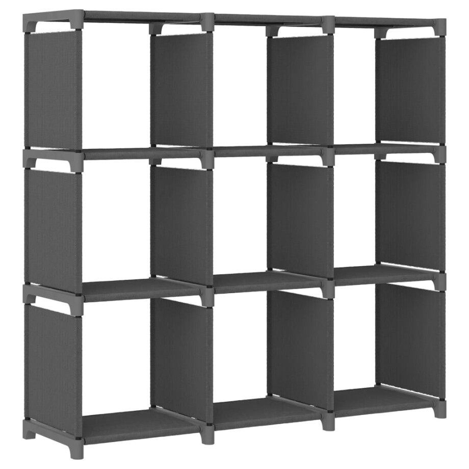 vidaXL Kast met 9 vakken 103x30x107,5 cm stof grijs vidaXL Kast met 9 vakken 103x30x107,5 cm stof grijs afbeelding 1