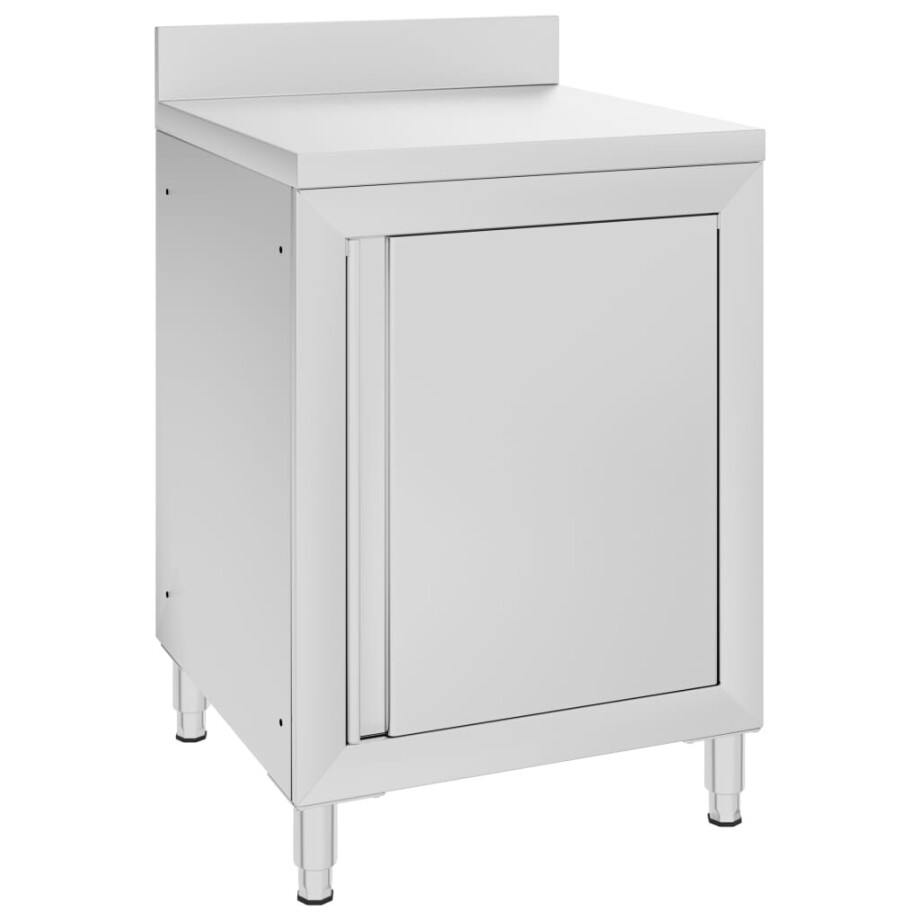 vidaXL Werktafel met kast commercieel 60x60x96 cm roestvrij staal vidaXL Werktafel met kast commercieel 60x60x96 cm roestvrij staal afbeelding