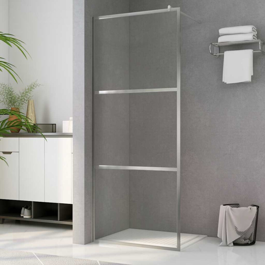 vidaXL Inloopdouchewand transparant 140x195 cm ESG-glas afbeelding 1