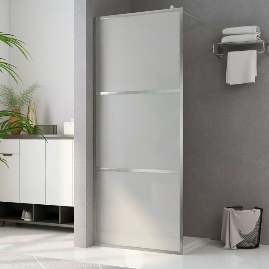 vidaXL Inloopdouchewand mat 115x195 cm ESG-glas afbeelding 1