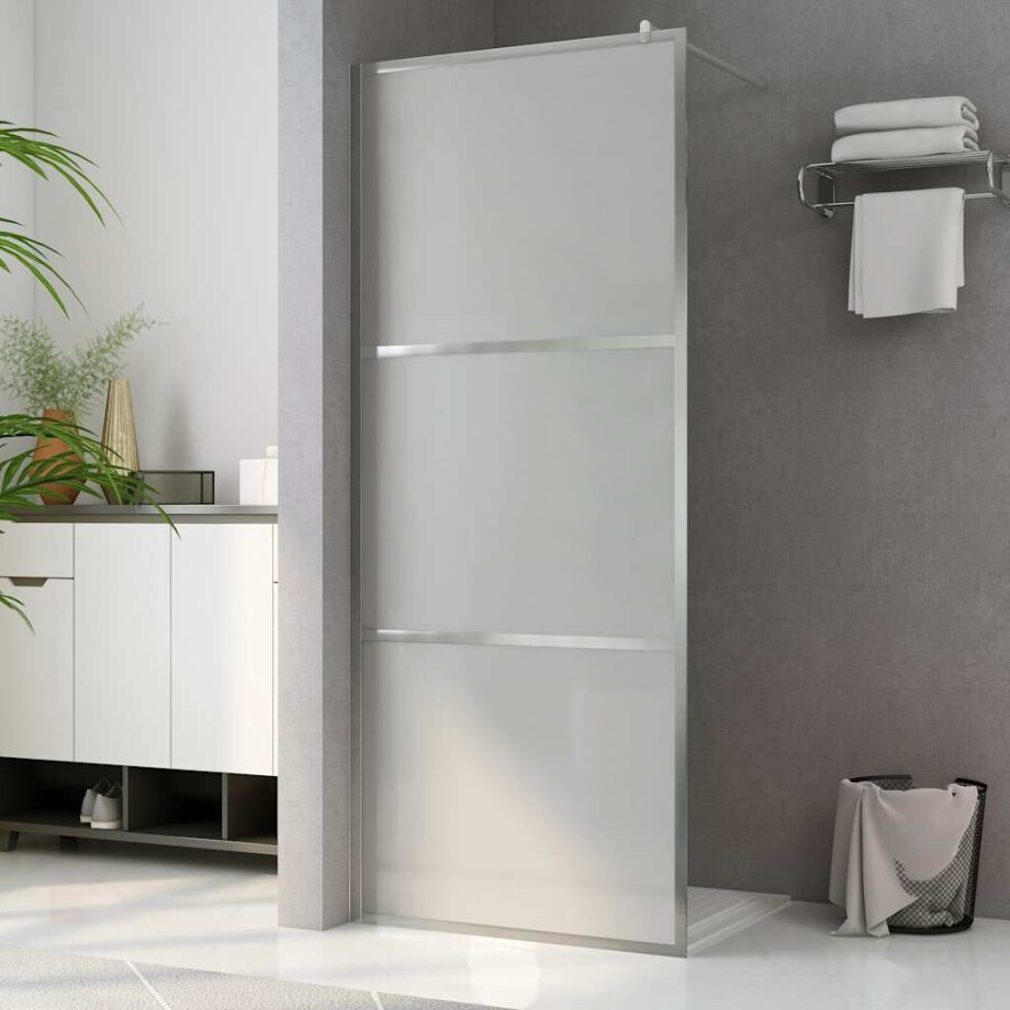 vidaXL Inloopdouchewand mat 140x195 cm ESG-glas afbeelding 1