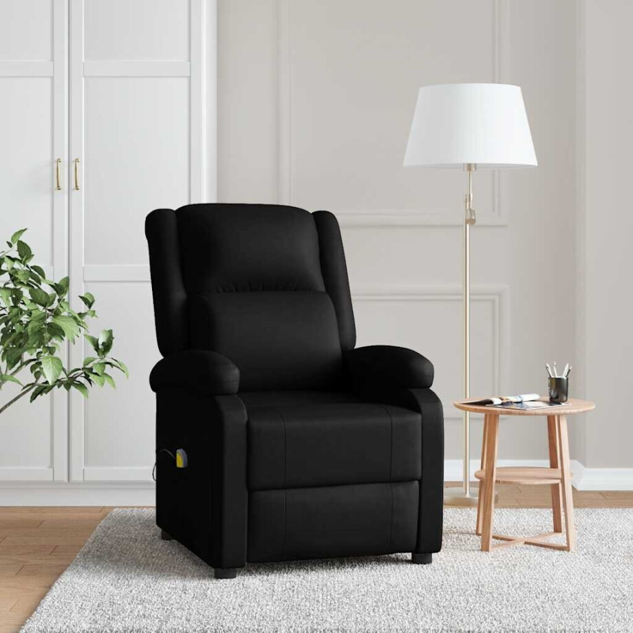 vidaXL Massagestoel kunstleer zwart vidaXL Massagestoel kunstleer zwart afbeelding 1