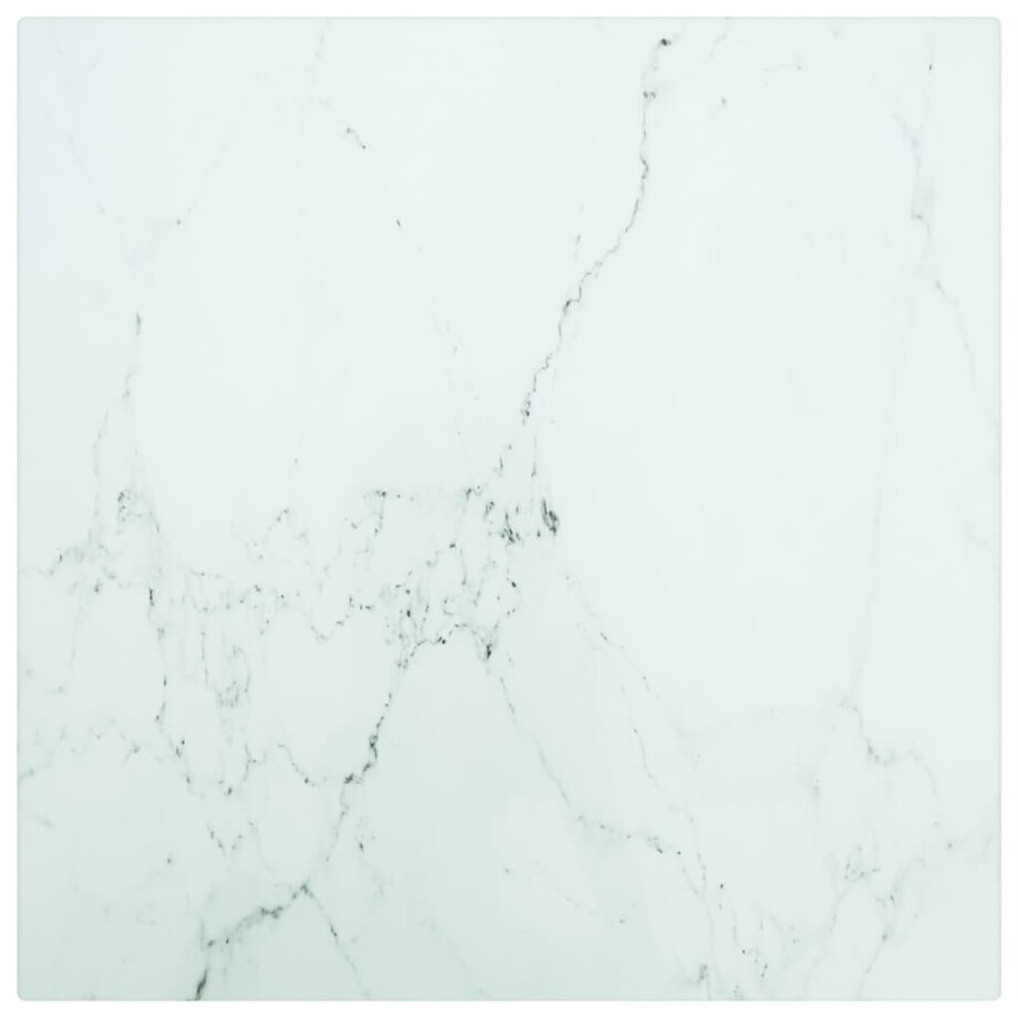 vidaXL Tafelblad 30x30 cm 6 mm gehard glas met marmeren design wit vidaXL Tafelblad 30x30 cm 6 mm gehard glas met marmeren design wit afbeelding 1