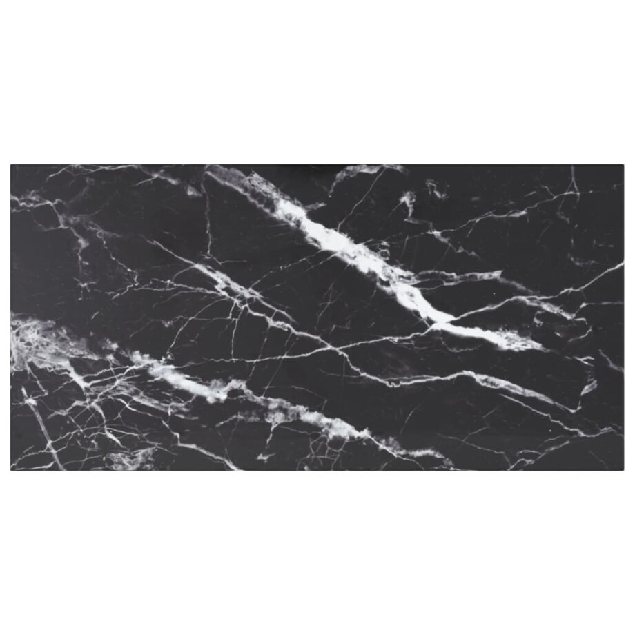 vidaXL Tafelblad 100x50 cm 6 mm gehard glas met marmeren design zwart vidaXL Tafelblad 100x50 cm 6 mm gehard glas met marmeren design zwart afbeelding 1