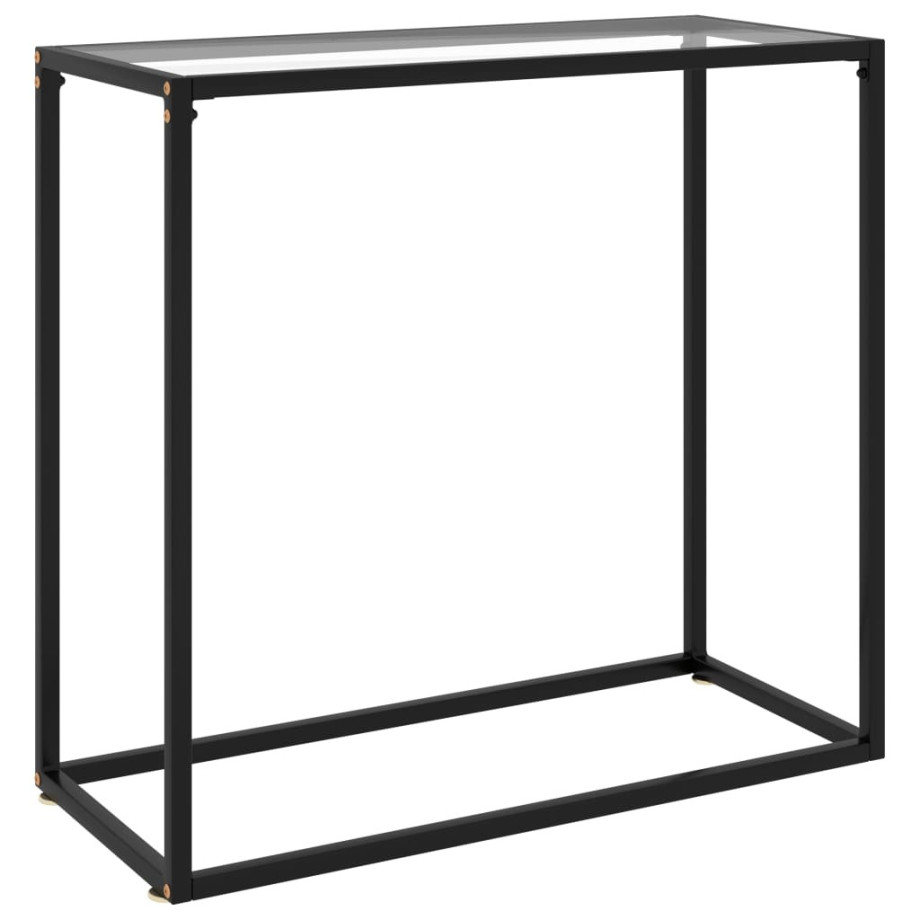 vidaXL Wandtafel 80x35x75 cm gehard glas transparant afbeelding 1