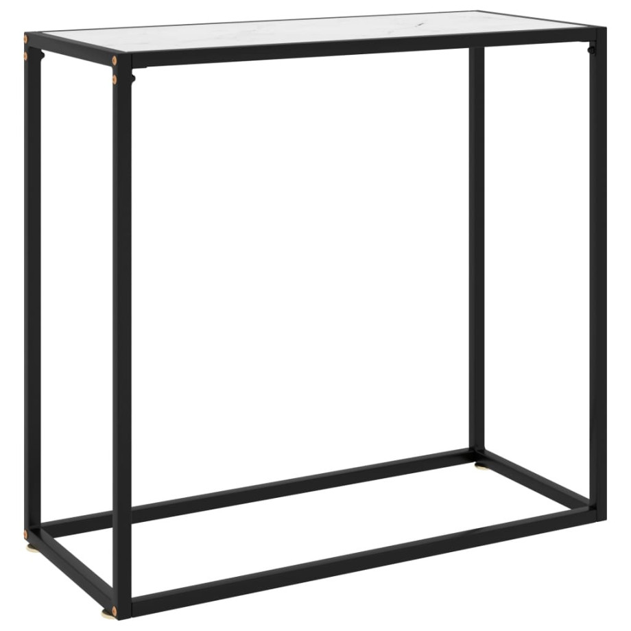 vidaXL Wandtafel 80x35x75 cm gehard glas wit afbeelding 1