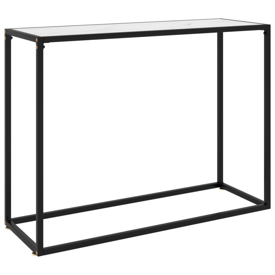 vidaXL Wandtafel 100x35x75 cm gehard glas wit afbeelding 1