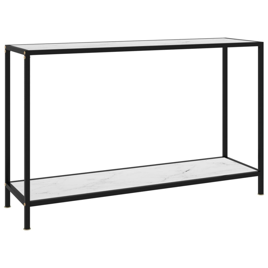 vidaXL Wandtafel 120x35x75 cm gehard glas wit afbeelding 1