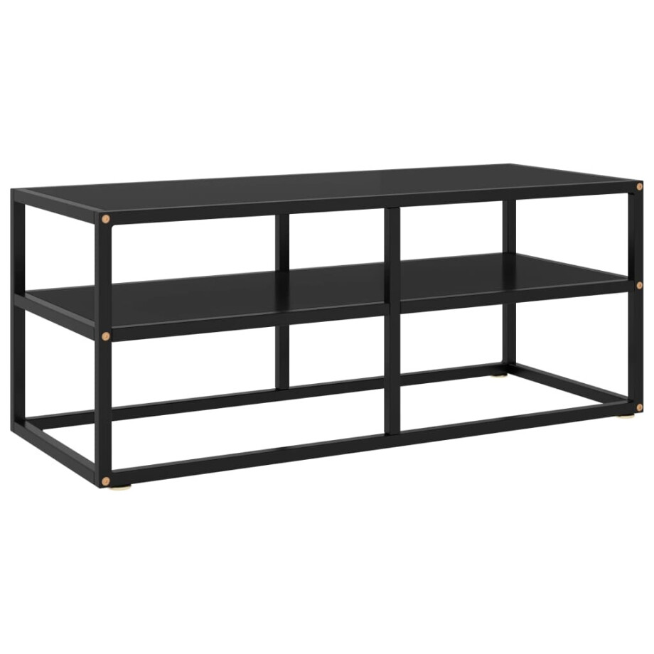 vidaXL Tv-meubel met zwart glas 100x40x40 cm zwart afbeelding 1