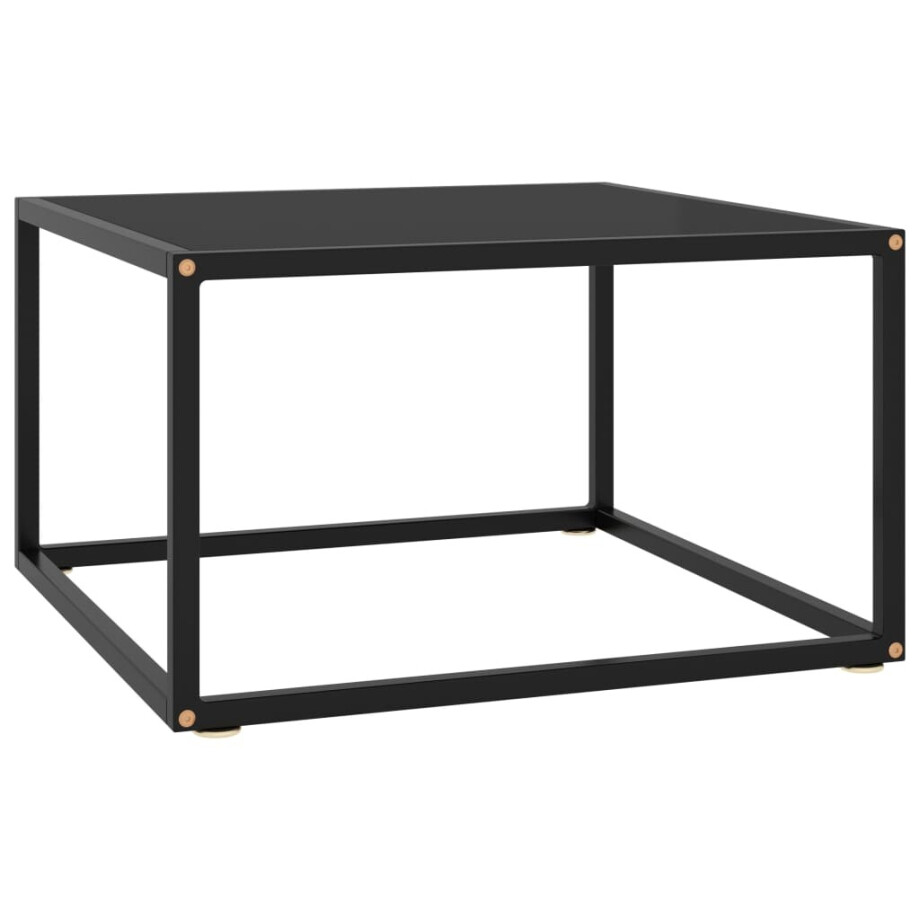 vidaXL Salontafel met zwart glas 60x60x35 cm zwart vidaXL Salontafel met zwart glas 60x60x35 cm zwart afbeelding 1