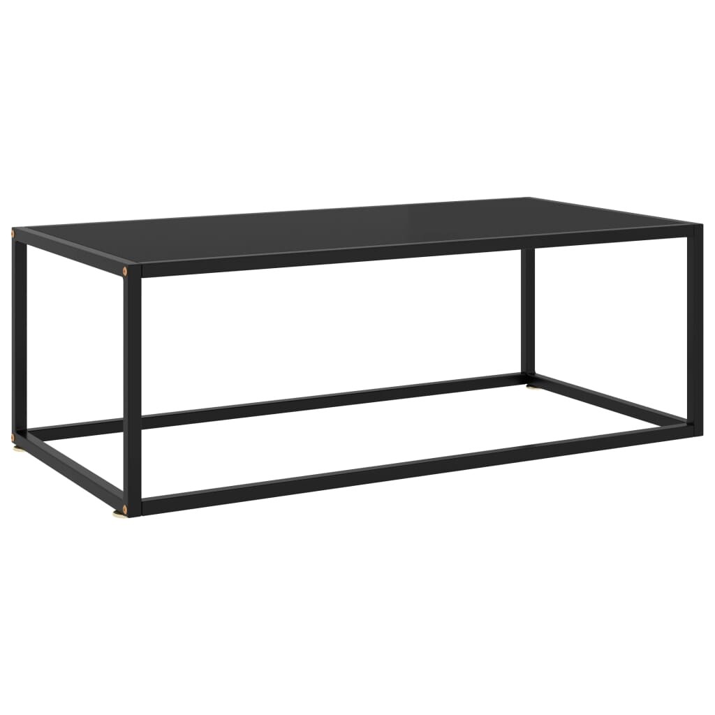 vidaXL Salontafel met zwart glas 100x50x35 cm zwart vidaXL Salontafel met zwart glas 100x50x35 cm zwart afbeelding 1