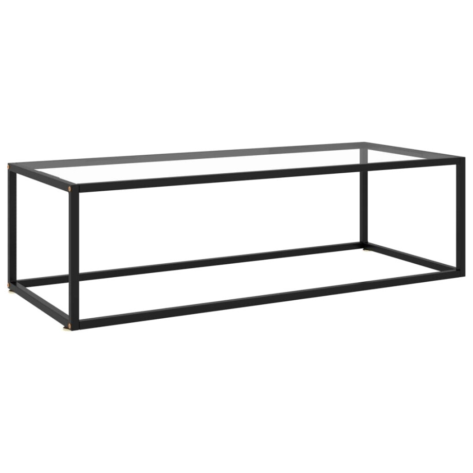 vidaXL Salontafel met gehard glas 120x50x35 cm zwart vidaXL Salontafel met gehard glas 120x50x35 cm zwart afbeelding 1