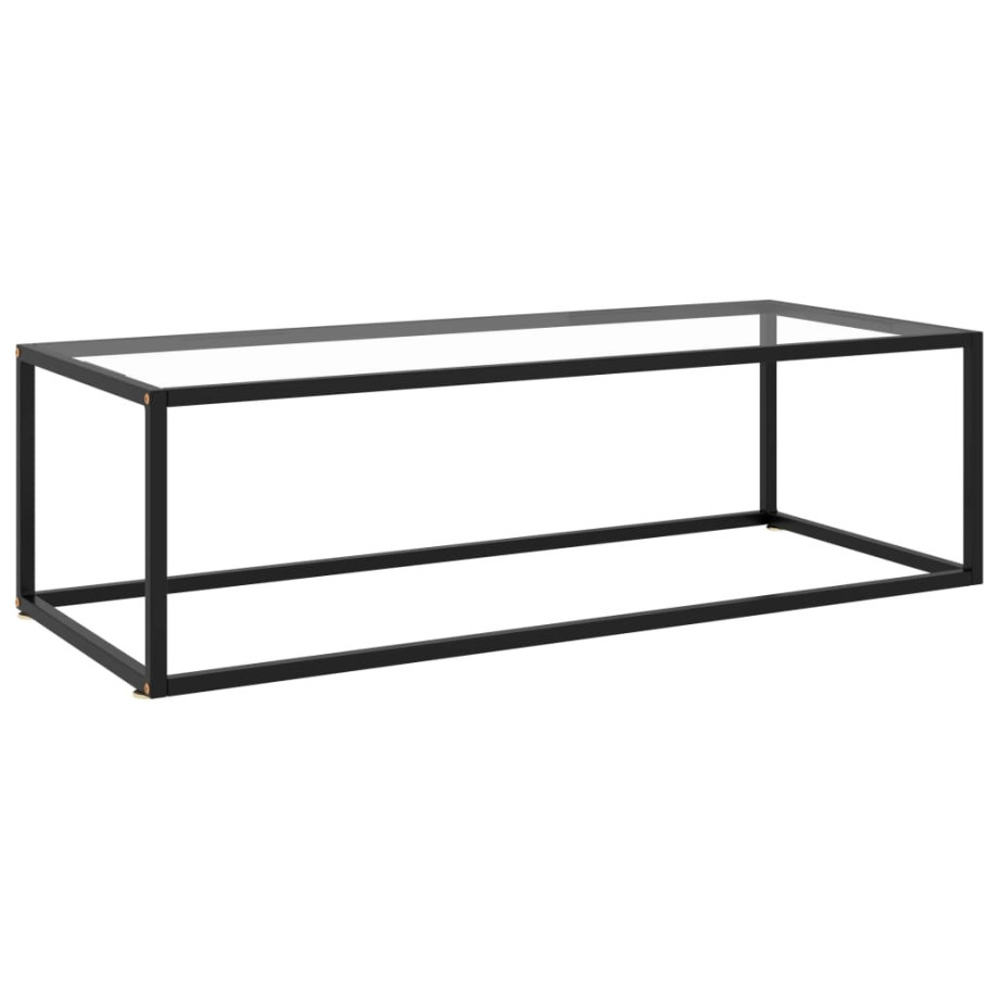 vidaXL Salontafel met gehard glas 120x50x35 cm zwart afbeelding 1