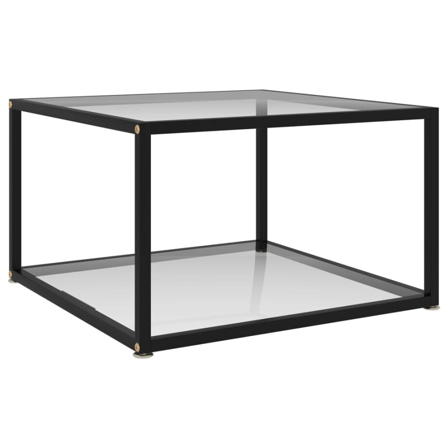 vidaXL Salontafel 60x60x35 cm gehard glas transparant vidaXL Salontafel 60x60x35 cm gehard glas transparant afbeelding 1