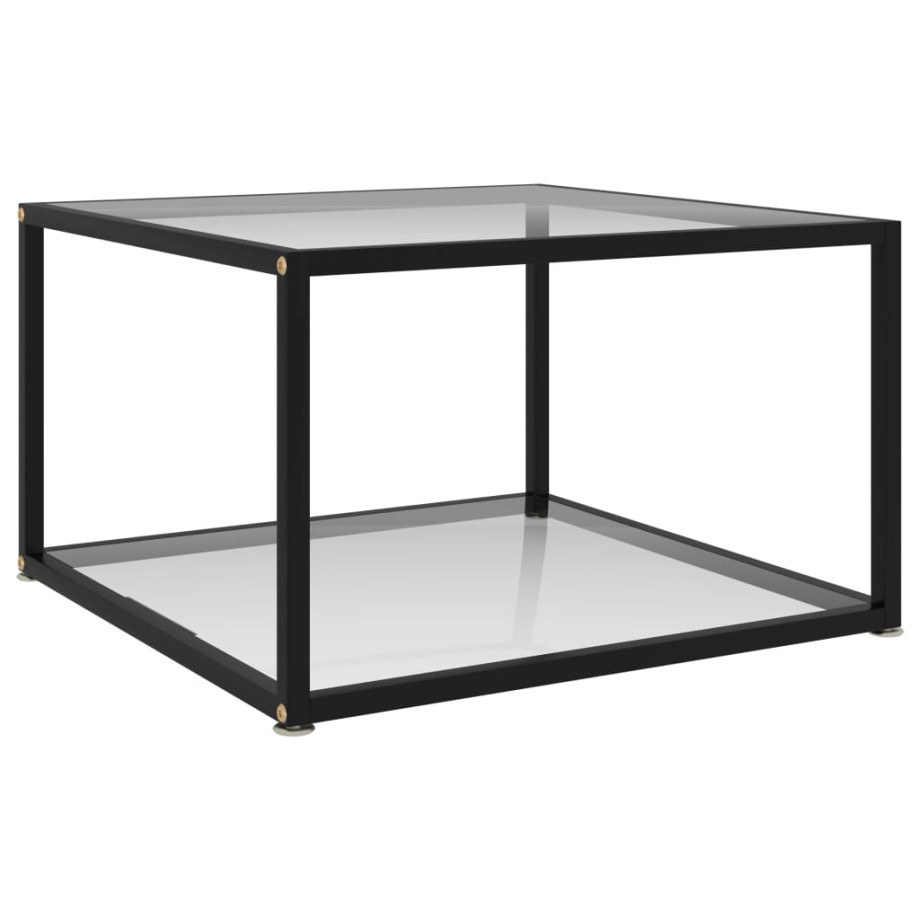 vidaXL Salontafel 60x60x35 cm gehard glas transparant afbeelding 1